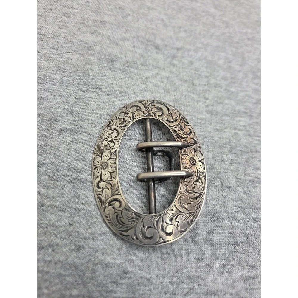Antique Victorian Edwardian Sterling Silver LF Signed Womens Belt Buckle Pin